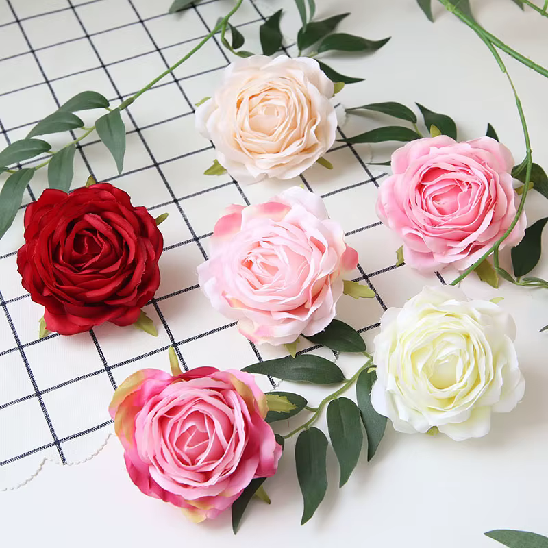 10 pièces Roses en soie fleur hortensia pivoine bricolage fleurs mur maison mariage décoration couronne Scrapbooking