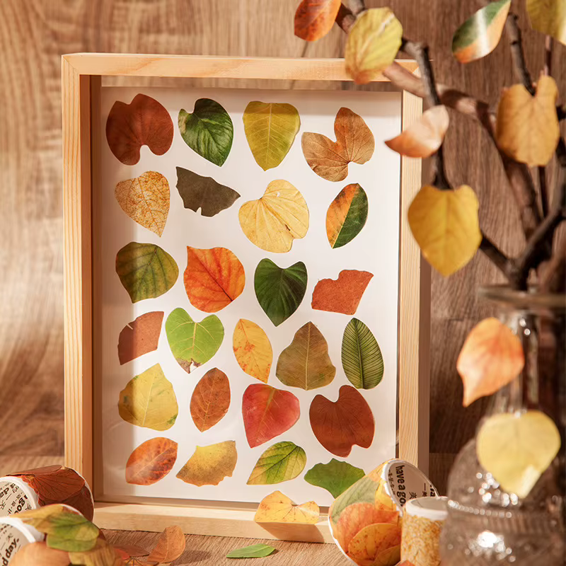 Série de feuilles d'automne jaunes 50 pièces