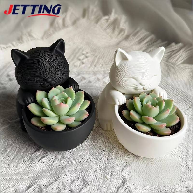 Pot en forme de chat avec trous de Drainage