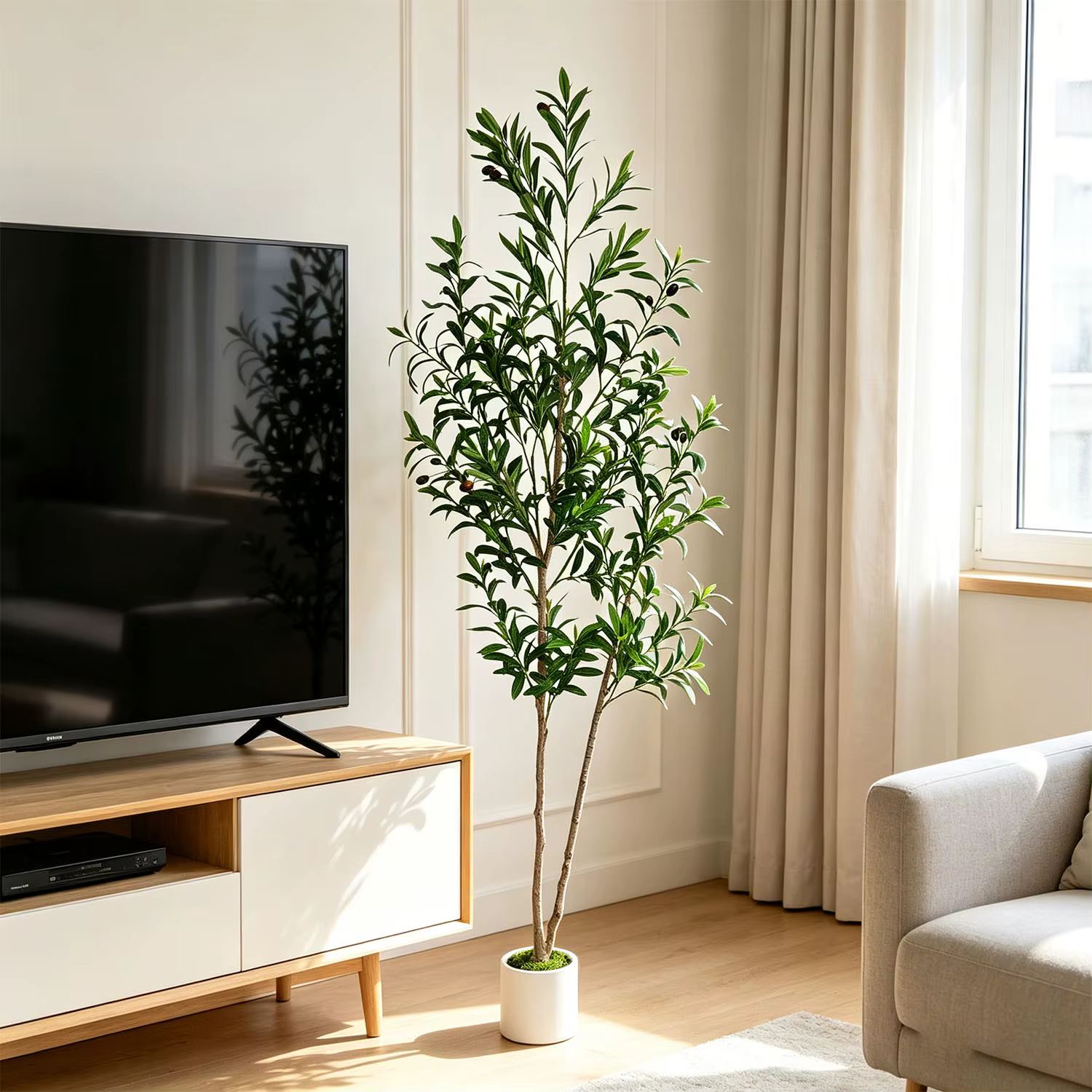 Arbre d'olivier artificiel à double tronc de 145 cm à 175 cm / 5