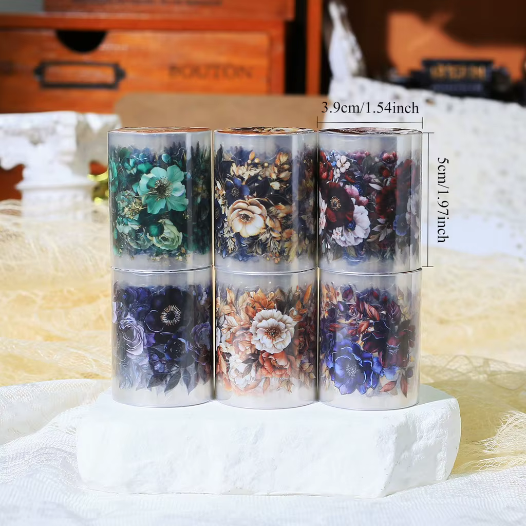 50mm * 2m ruban Floral Vintage auto-adhésif Scrapbooking matériel PET