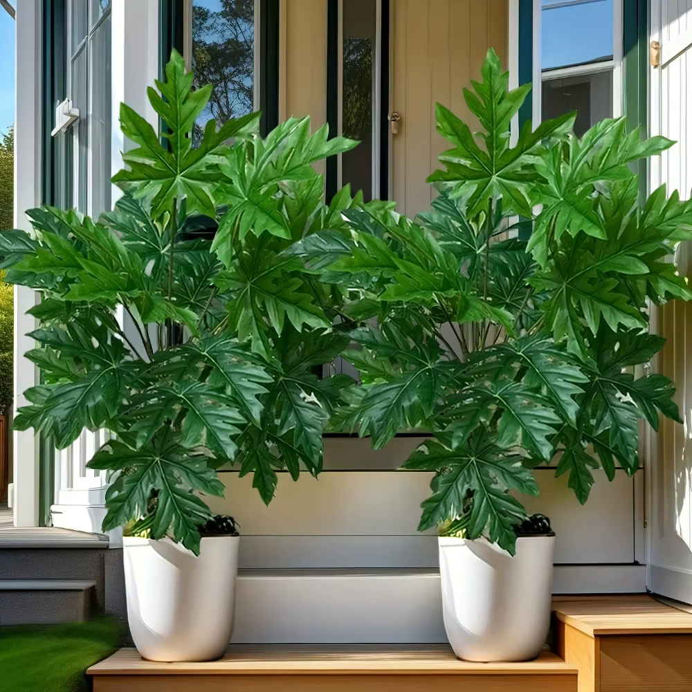 Feuilles de papaye de plante verte simulée de 65cm