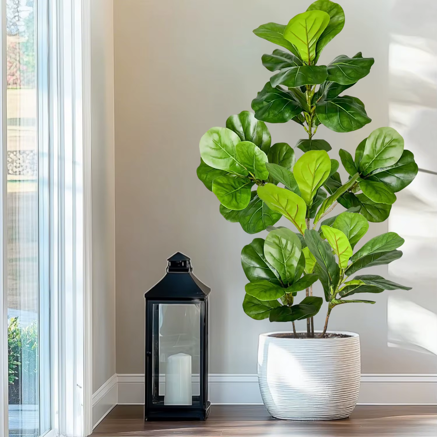 77-135 cm (53, 1 pouces) feuille de violon artificielle plante de figue de Ficus pour cour extérieure jardin balcon