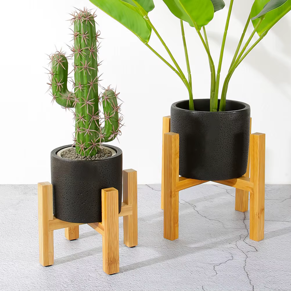 Support de pot de fleurs en bois créatif