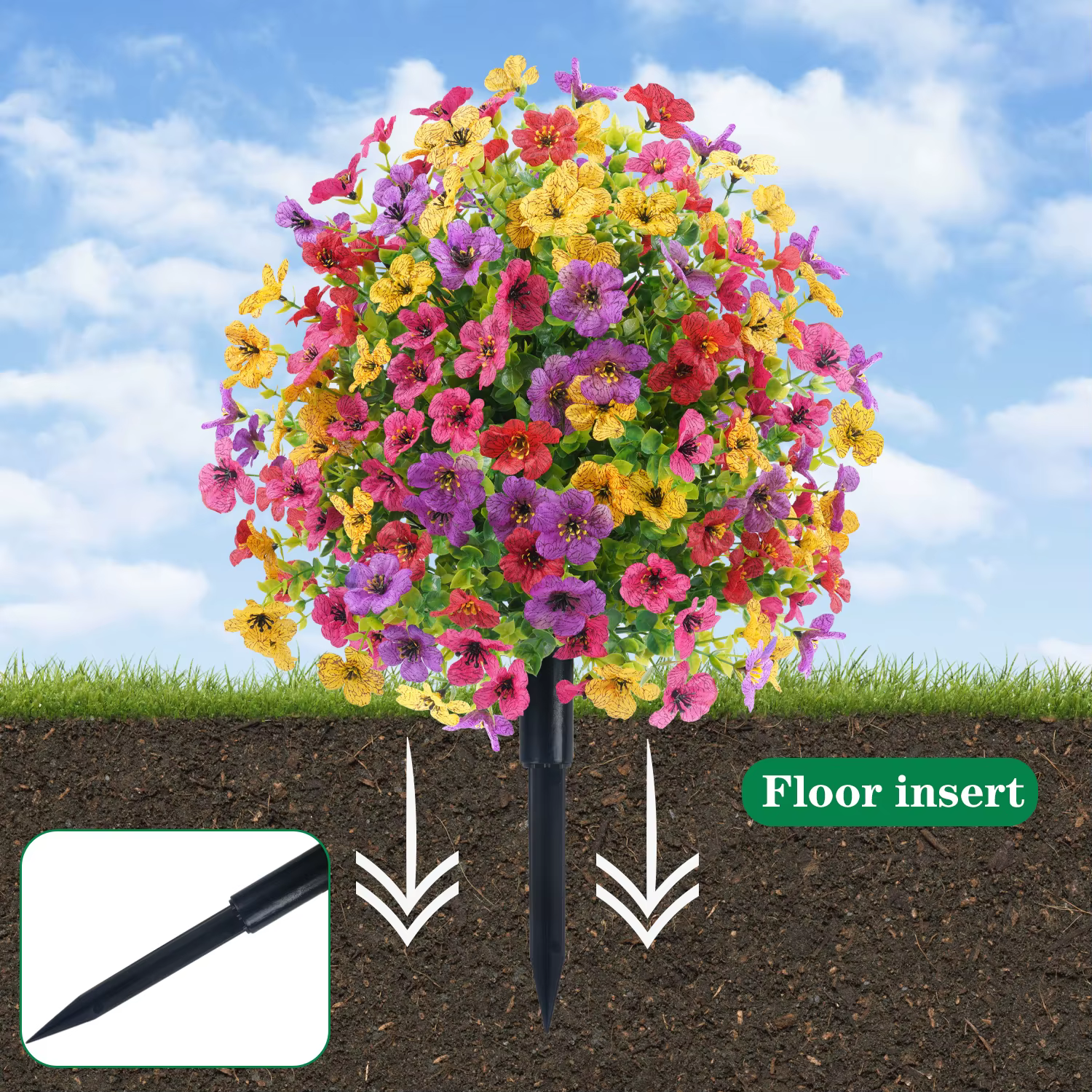 Uflower – fausses plantes d'extérieur avec piquet