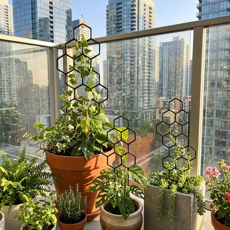 Deux supports pour plantes grimpantes en nid d'abeille de 14