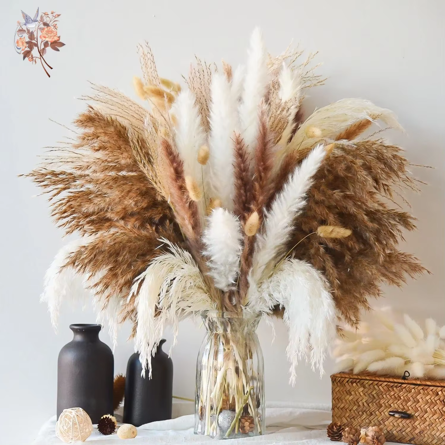 120 pièces de fleurs séchées naturelles