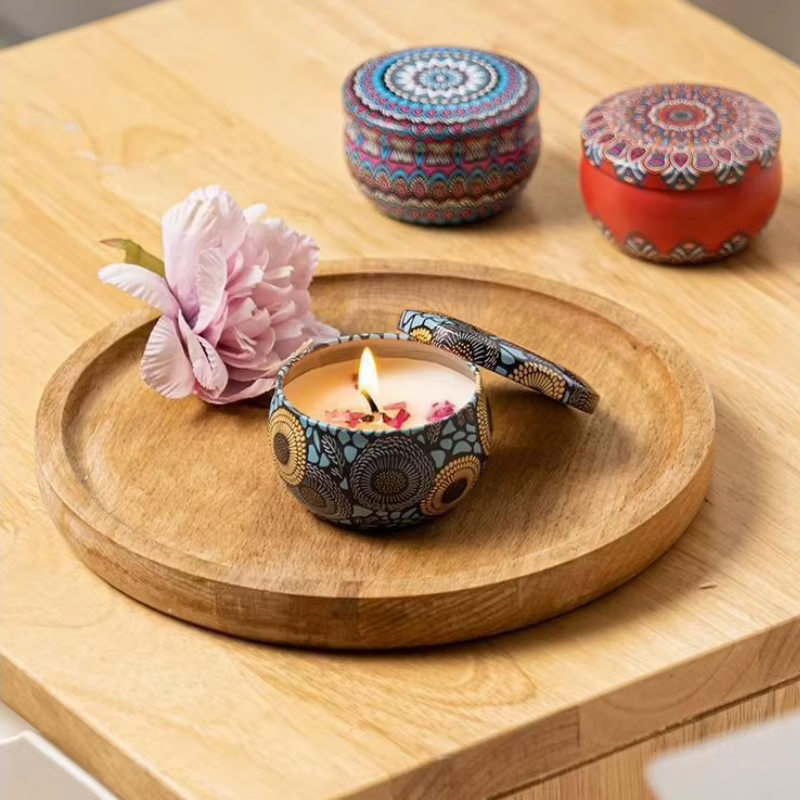 Bougie d'aromathérapie de fleurs séchées parfumées rétro