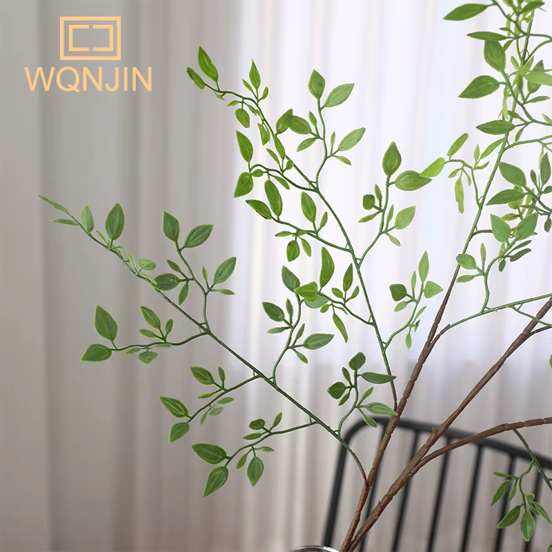 Fleur artificielle plante verte Nandina feuilles de Silicone