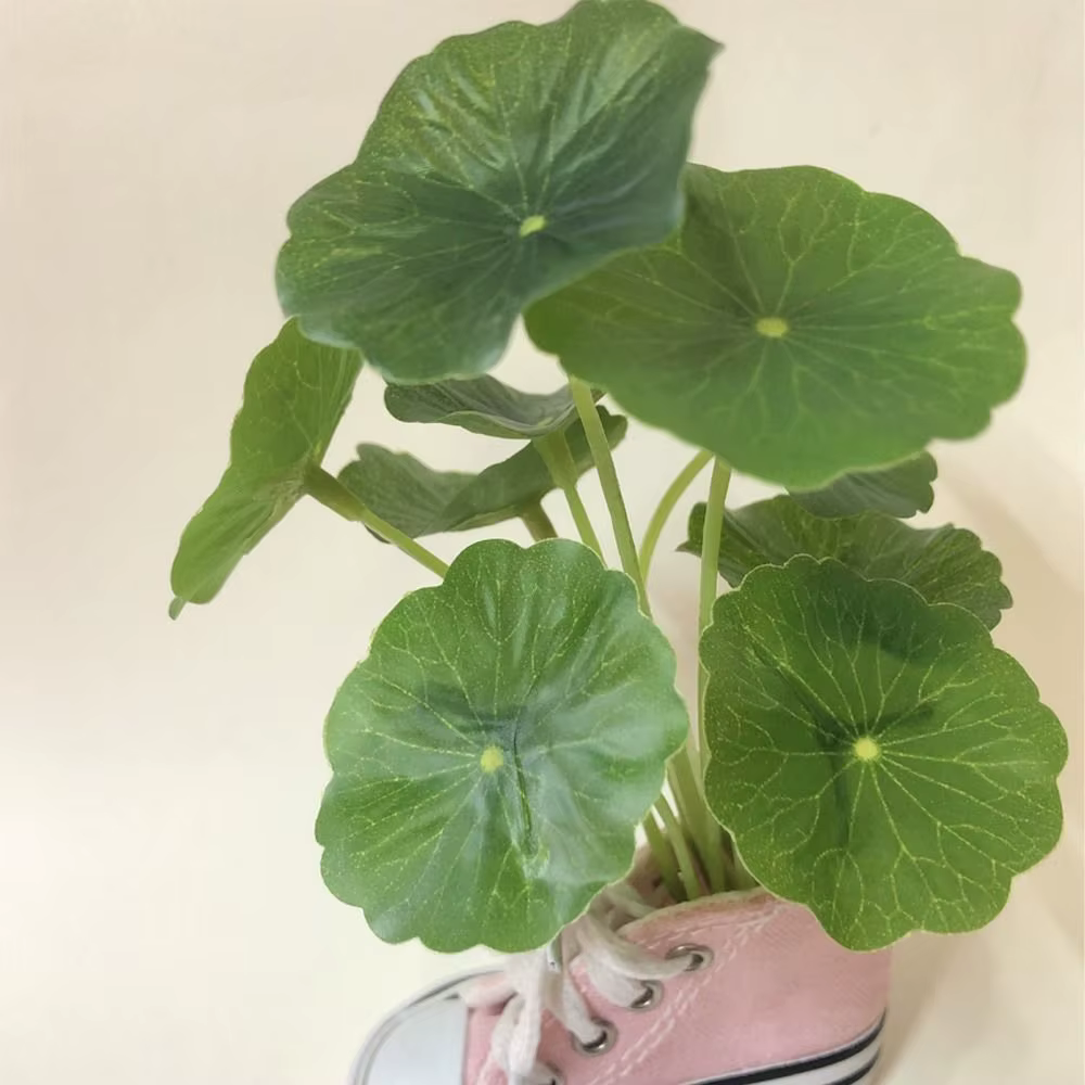 Plante verte 9 têtes Feuille de lotus artificielle Petite