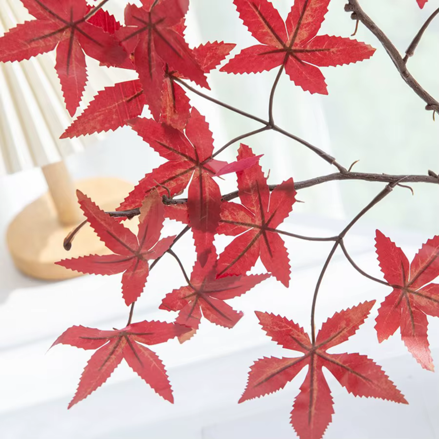 Feuille d'érable artificielle d'automne pour bouquet de mariée