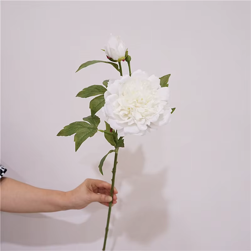 2 têtes de fleurs artificielles pivoine hydratante vraie touche fausses