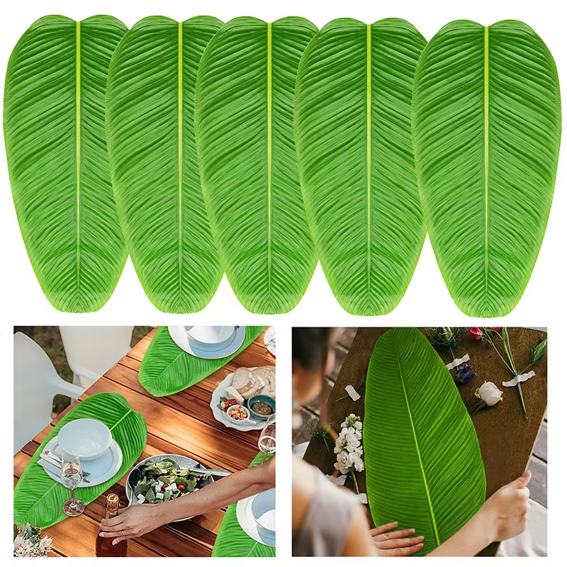 Feuilles de bananier artificielles pour décoration de table