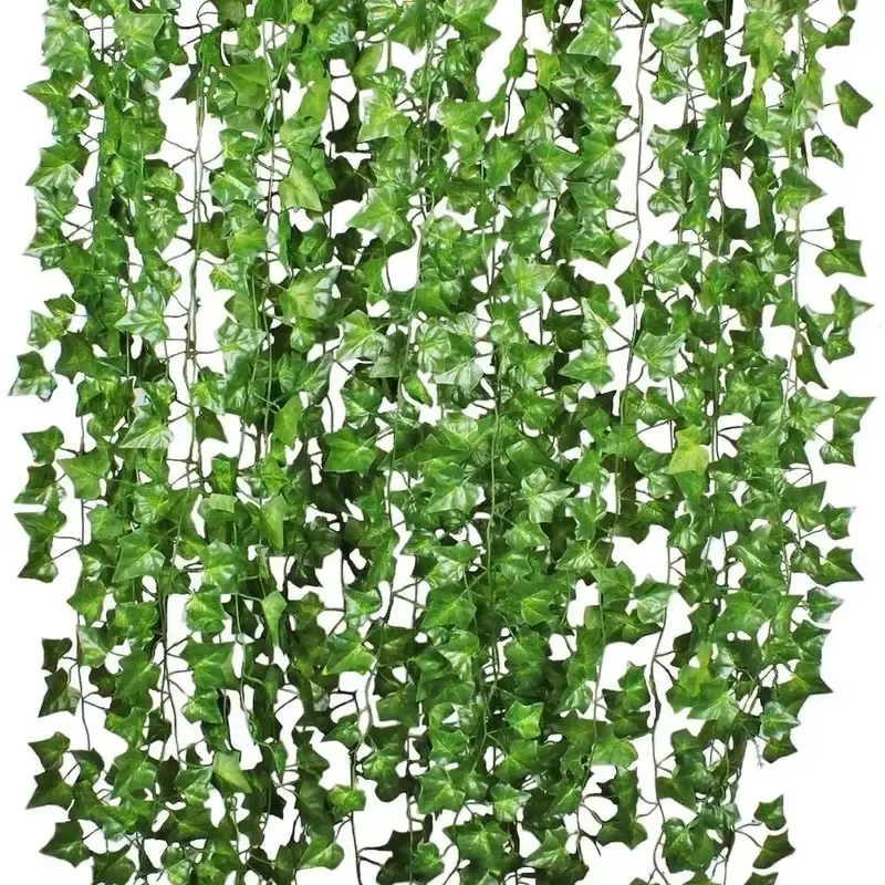 Guirlande de feuilles de lierre artificielles vertes