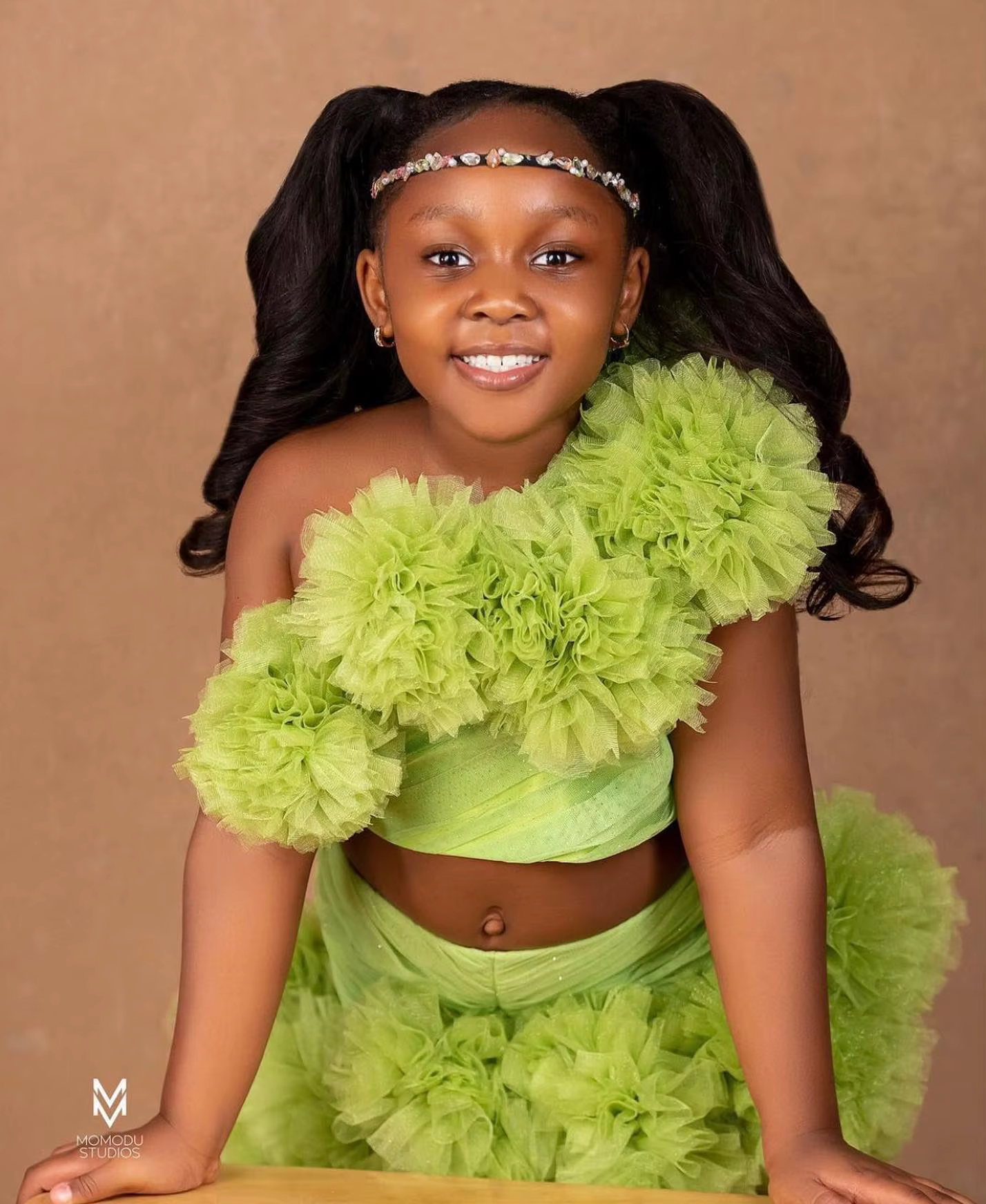 Robe d'anniversaire à volants pour filles, robes de demoiselle d'honneur personnalisées, fête de mariage pour enfants, tout ce qui est pour les séances photo, vert menthe, 2 pièces
