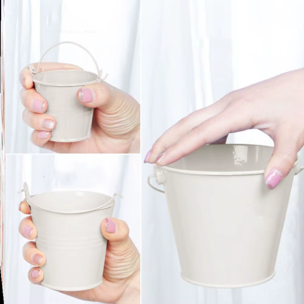 Pot de fleur en fer blanc