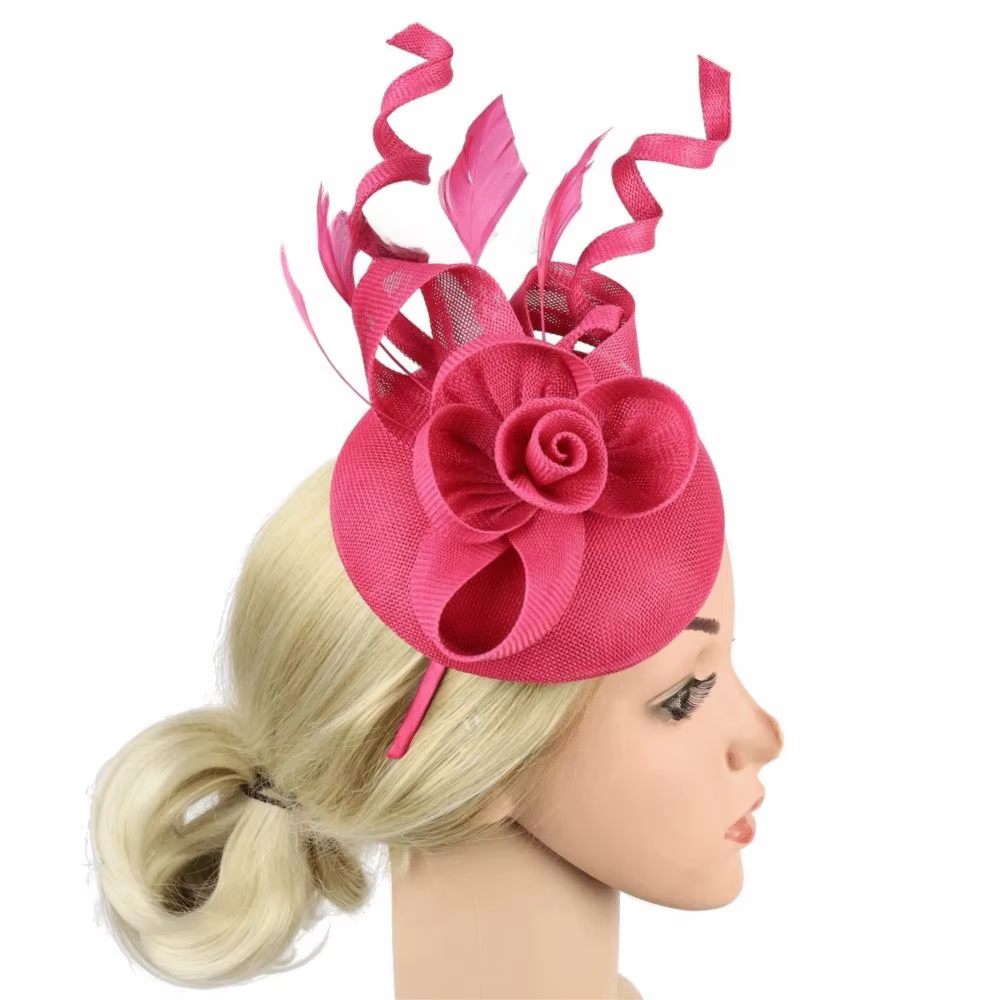 Chapeau Fascinator en Maille Florale, Accessoires Élégants, Coiffe de Mariage Réglable, Décoration Capillaire, Accessoires de Mariée