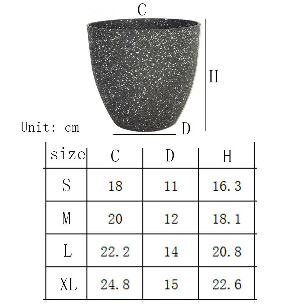 Pots de fleurs en pierre d'imitation givrée