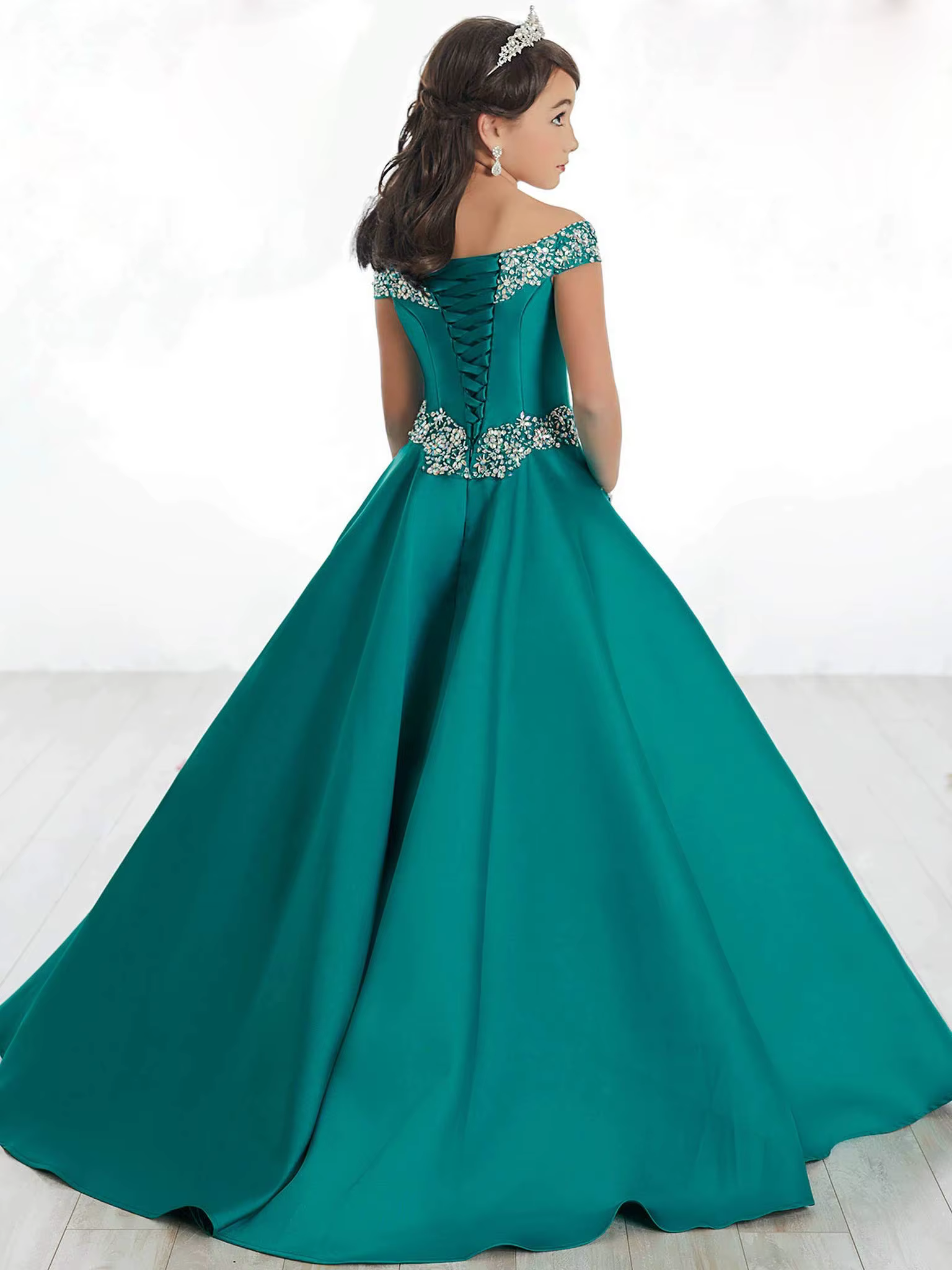 Robes de reconstitution historique vert émeraude pour les tout-petits, robe de demoiselle d'honneur initiée, robe de Rhperlée, robe de soirée d'anniversaire, poches, mariage