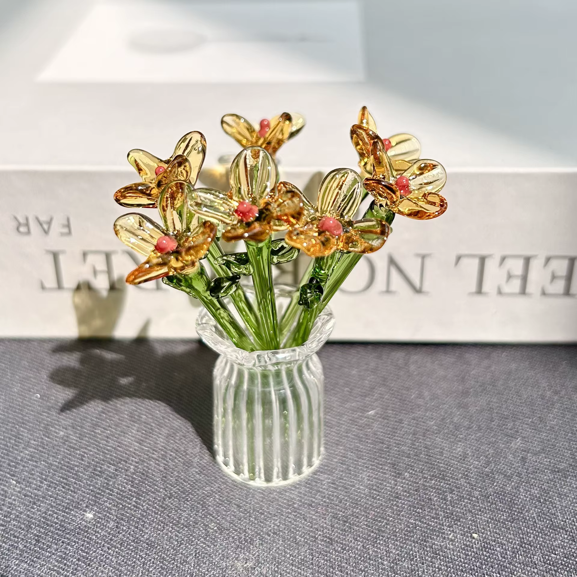 Bouquet de fleurs en verre émaillé