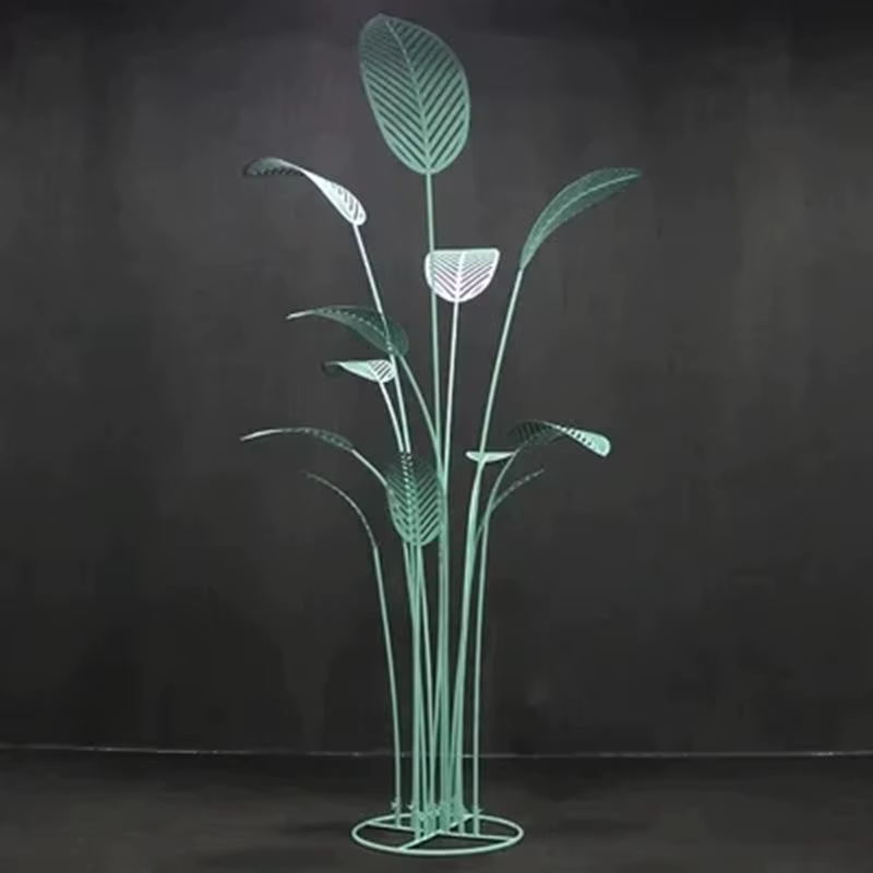 Nouvelle grande décoration d'arbre à bananier en métal à 12 têtes