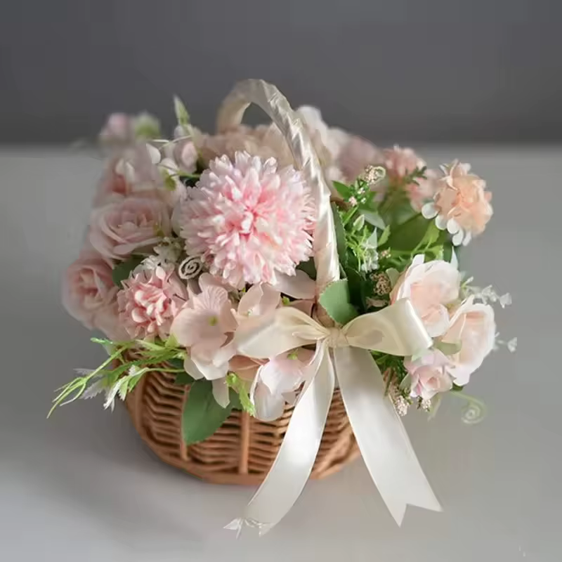 Panier à fleurs tressé en rotin