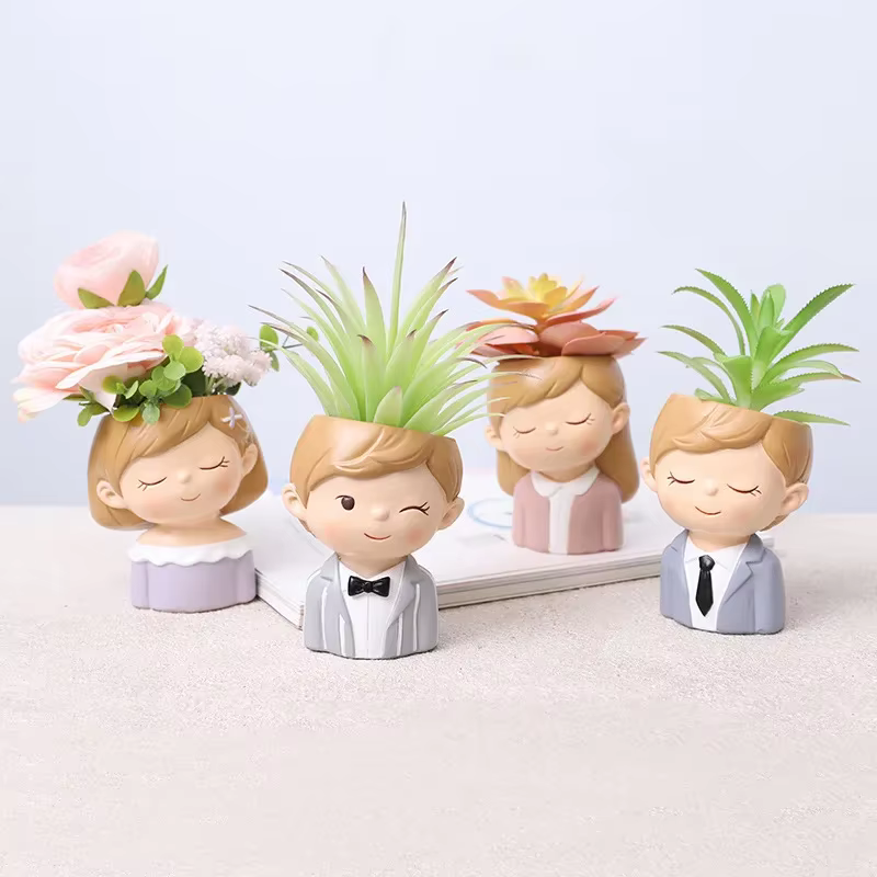Mini jardinière de Couple pour plantes succulentes