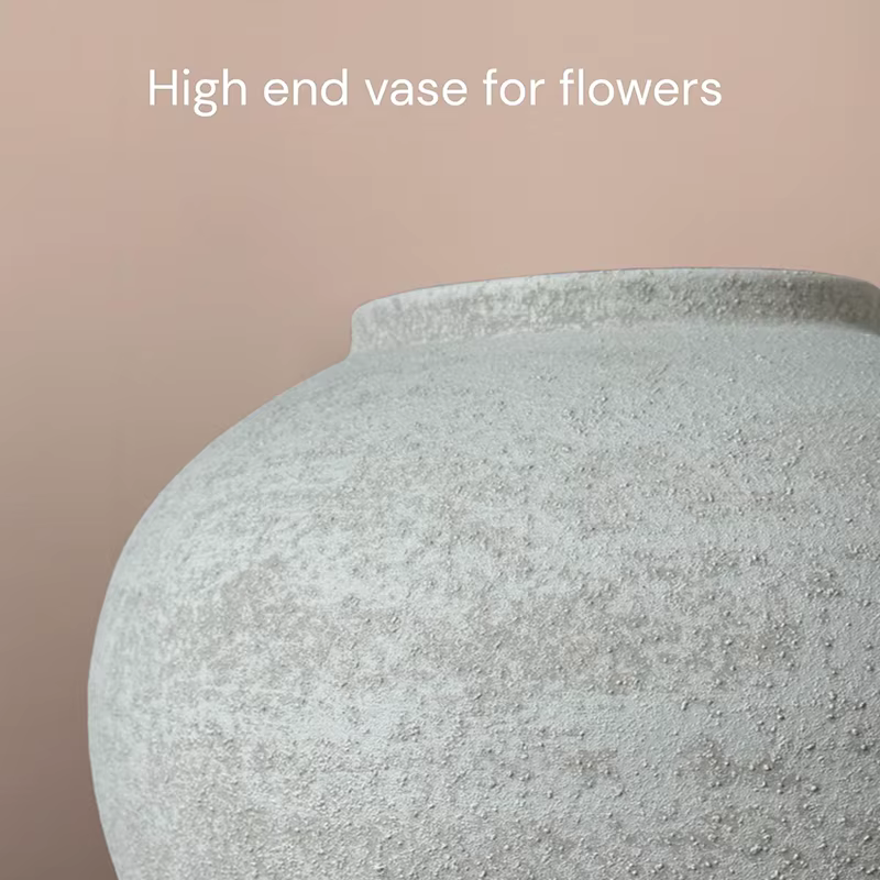 Grand vase rond en fer pour fleurs séchées