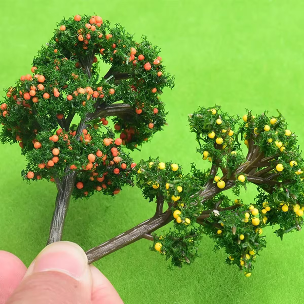 5 pièces arbres fruitiers miniatures modèle 7 cm/9 cm plantes artificielles bricolage aménagement de Train ferroviaire/paysage de Table/décoration de jardin/Diorama