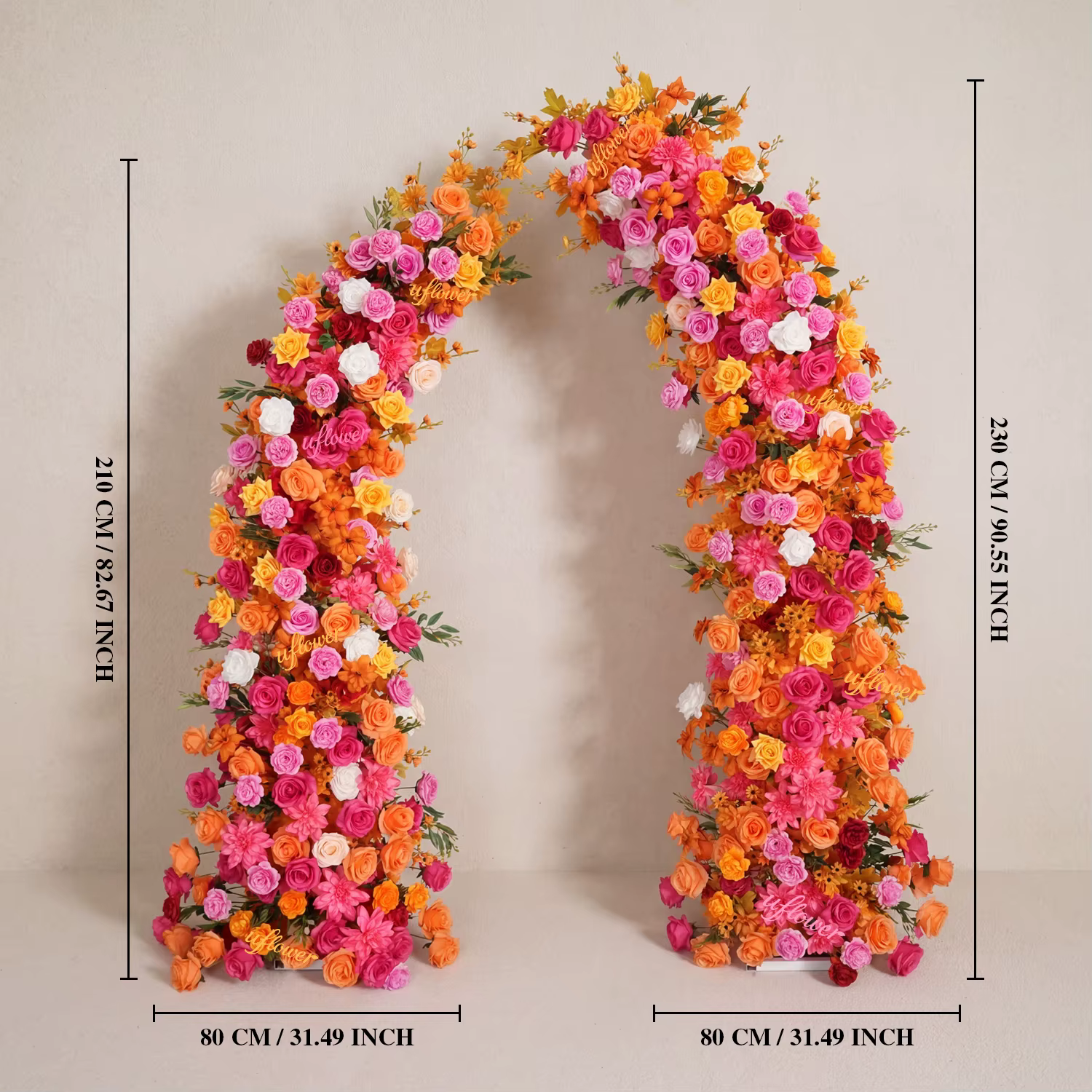 Arche de fleurs artificielles Uflower Orchid Red pour mariage