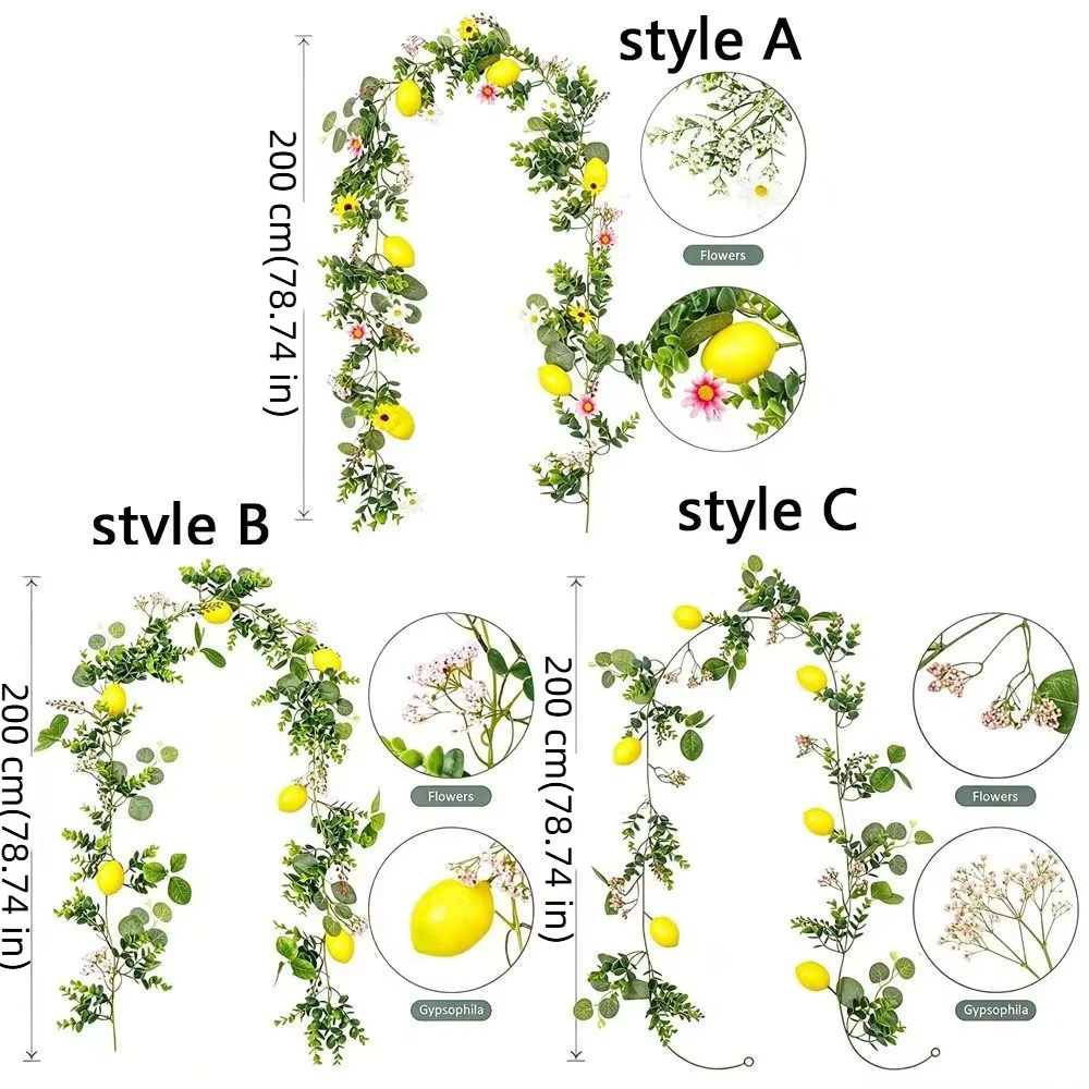 Fleurs en soie, vigne artificielle de citron