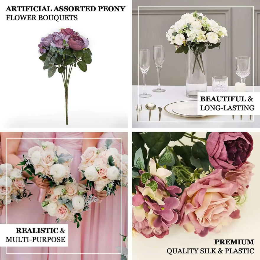 Fleurs Artificielles en Soie Hydrangea Rose pour Mariage Jardin Cour Bouquet de Mariée Décoration de Festival Vase Maison Chambre Table Élégant Cadeaux DIY