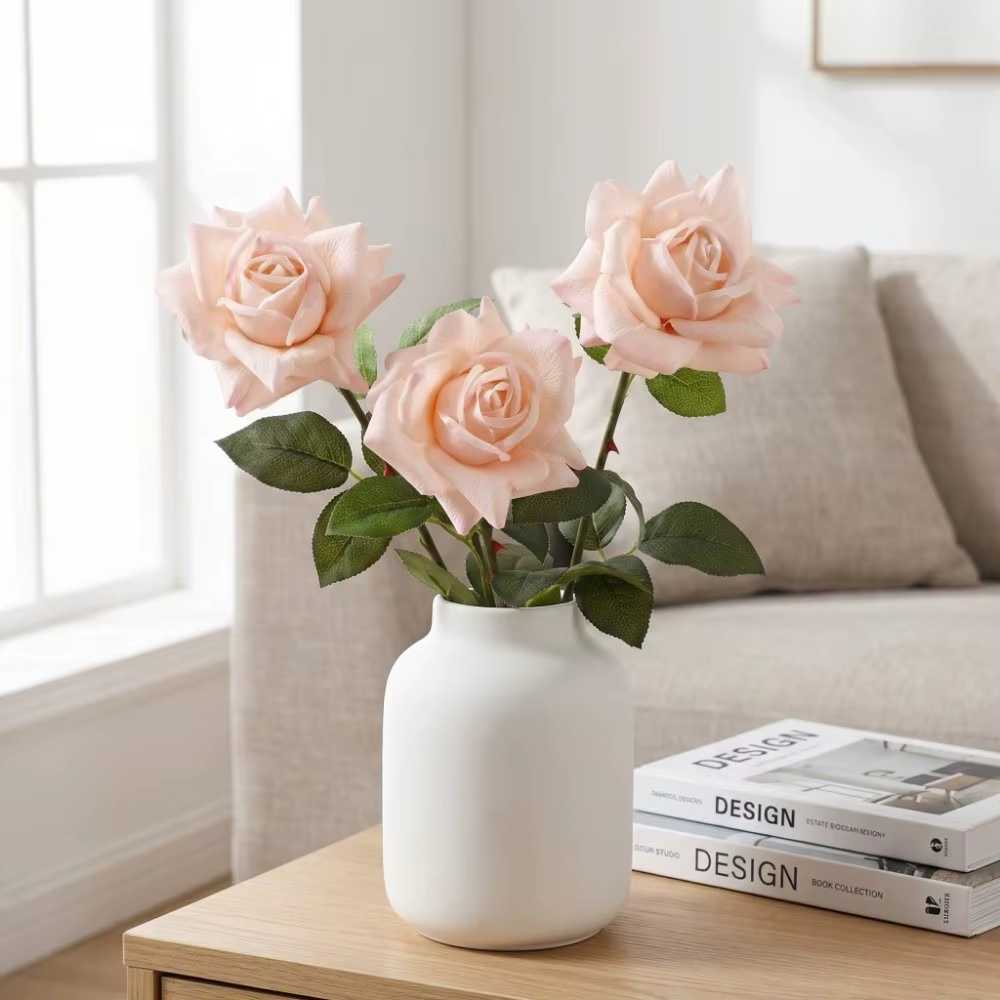 Rose artificielle réaliste au toucher naturel