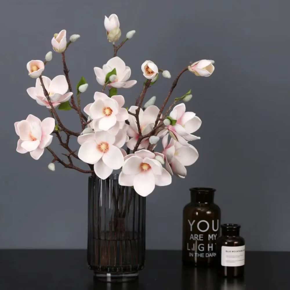Simulation de haute qualité grande Magnolia artificielle de luxe fleur