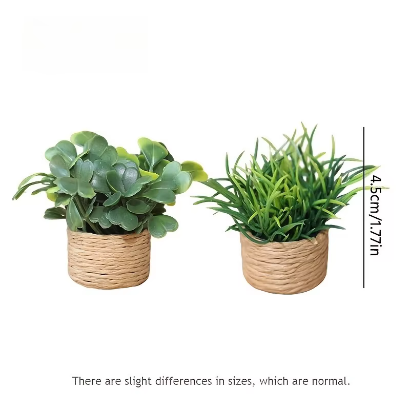 Plantes artificielles en pot, mini-plantes mignonnes en pot, paysage miniature adapté à l'intérieur, à l'extérieur, à la maison, à la cuisine, au bureau