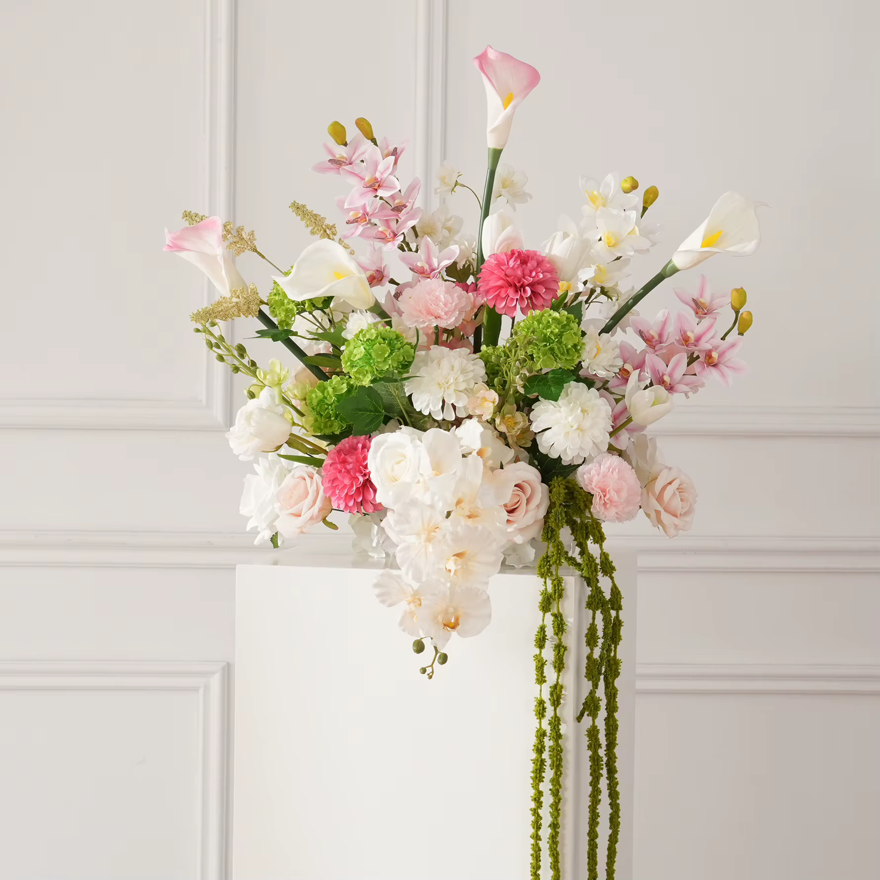 CHUXIN Fleur artificielle C9150 Dahlia rose et verte