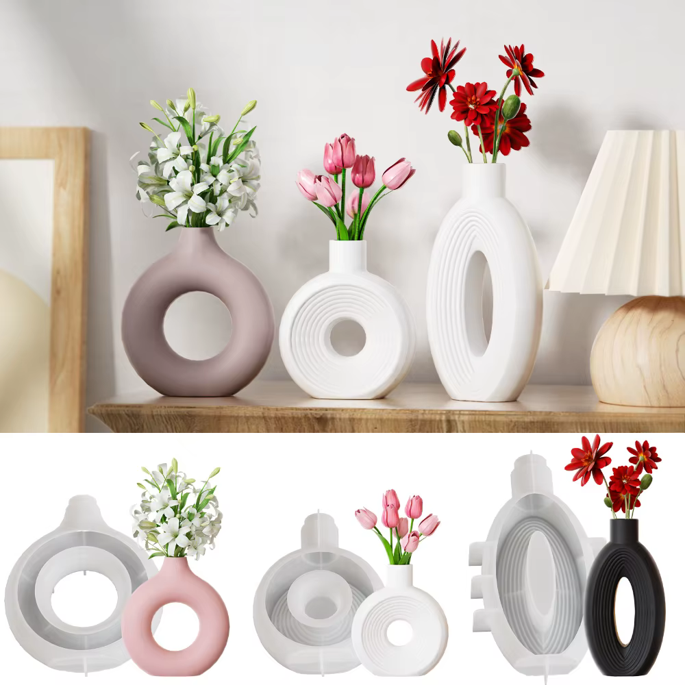 Vase ovale rond ajouré