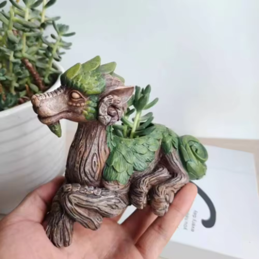 Pot de fleurs créatif en résine Dragon Tree