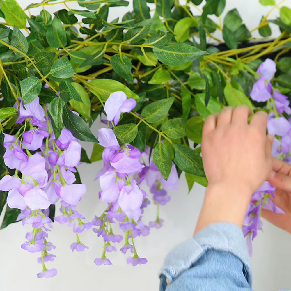 Guirlande de fleurs artificielles de glycine