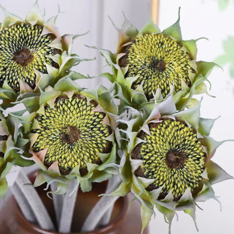 Fleur artificielle de tournesol avec tiges