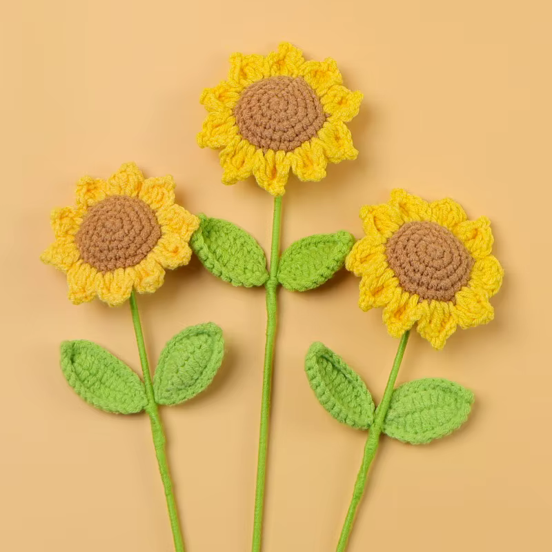 Bouquet de tournesols au crochet