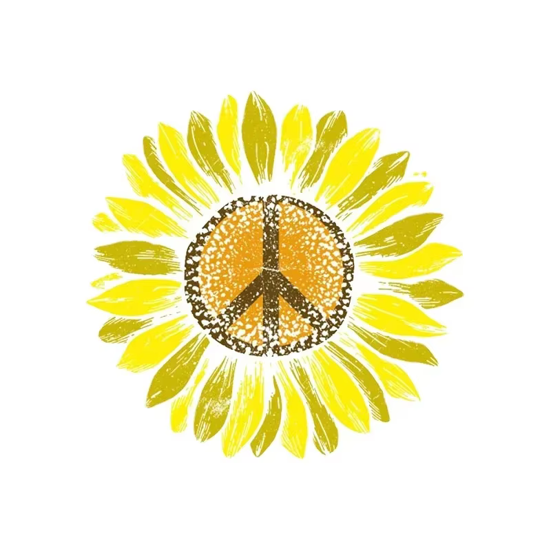 Autocollant de voiture en PVC Flower Power Peace pour moto camping-car-accessoire de décalcomanies décoratives élégantes