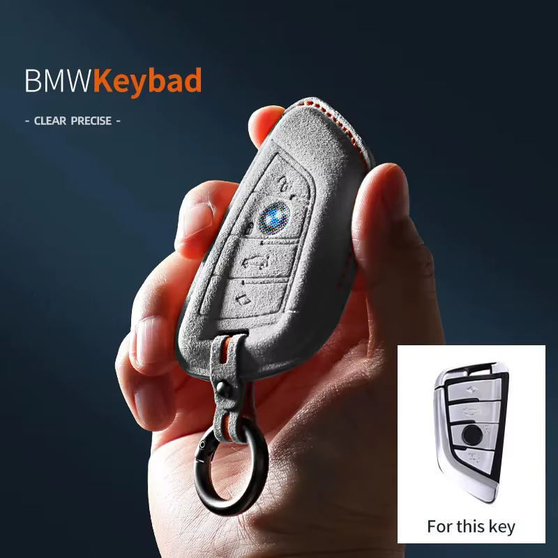 Porte-clés en daim Alcan Tara pour BMW, porte-clés à distance, porte-clés, housse de porte-clés, accessoires de voiture, BMW 1, 3, 5/7 Series, bronchX2, Bery, X5, X6