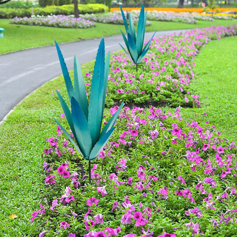 Sculpture de plante d'agave en métal
