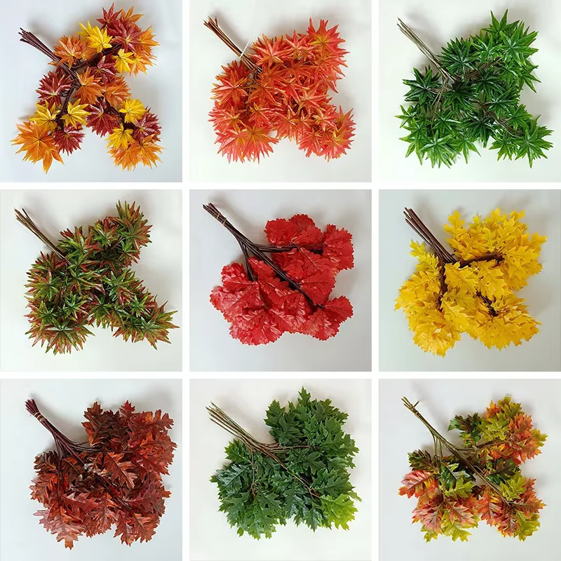 Feuilles de faux cuir chevelu Ginkgo en plastique