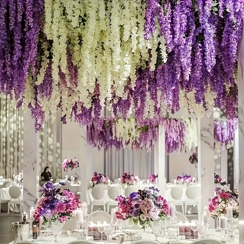 Guirlande de fleurs artificielles en glycine