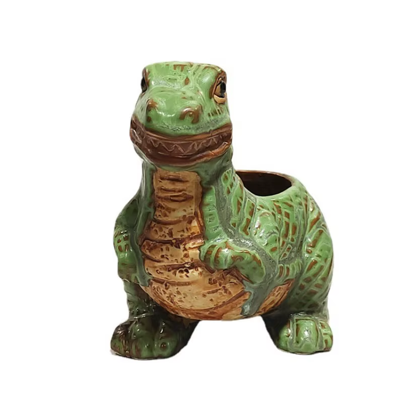 Pot de fleur de dinosaure de dessin animé mignon créatif