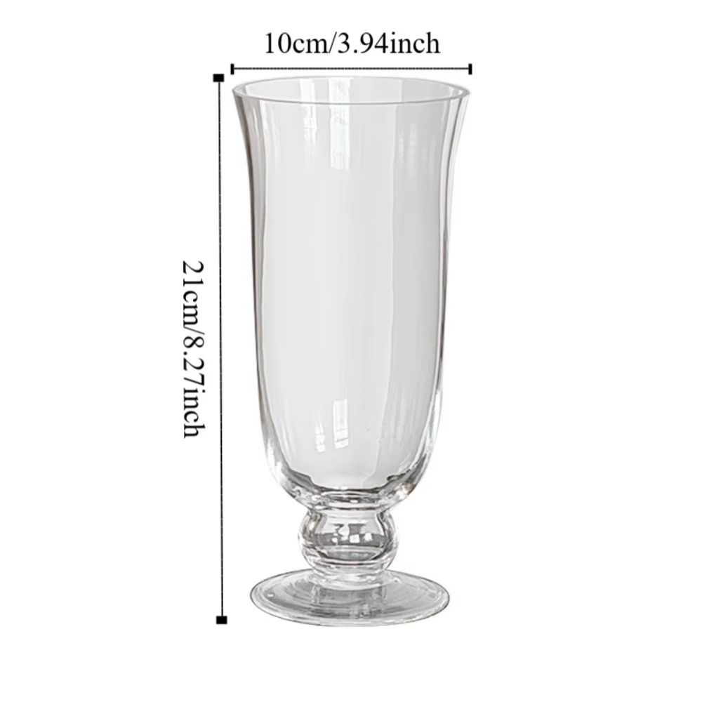 Vase à fleurs en verre transparent