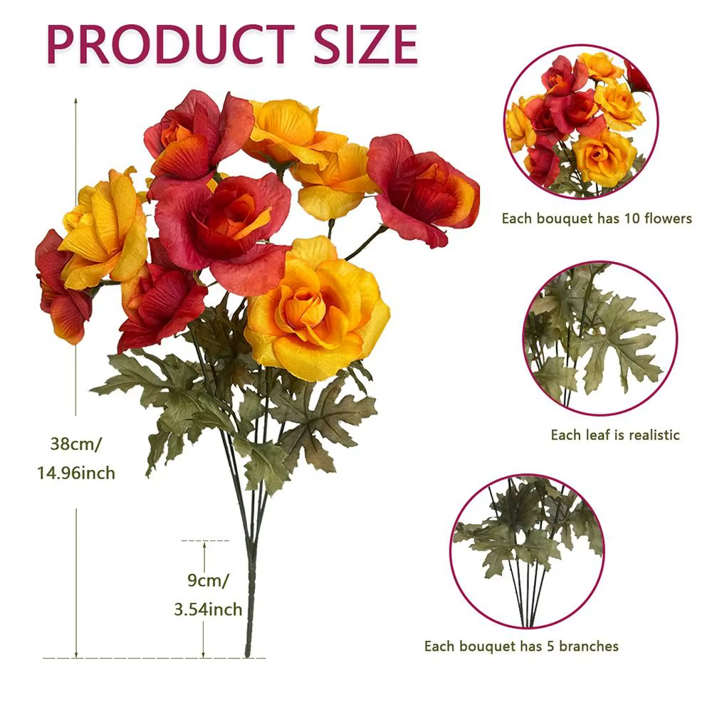 Arrangement floral de roses artificielles multicolores