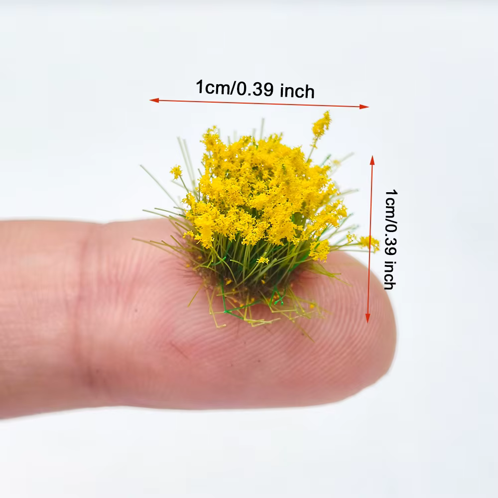 14 bouquets de fleurs miniatures artificielles pour la création de modèles DIY/aménagement de trains miniatures/micro-paysages/scénarios de wargaming